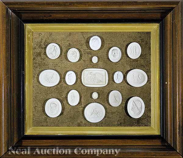 Appraisal: A Group of Three Framed Collections of Plaster Casts after