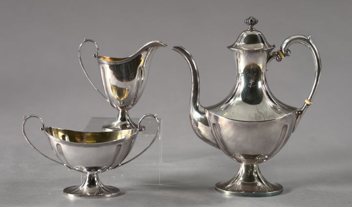 Appraisal: Three-Piece Woodside Sterling Silver Coffee Service second quarter th century