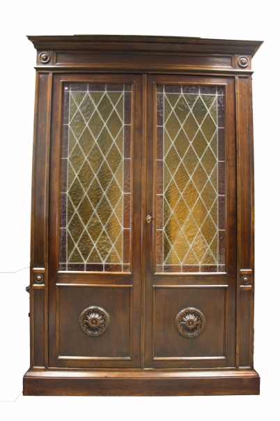 Appraisal: French Mahogany Glazed Door Armoire