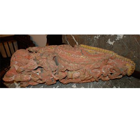 Appraisal: Tibetan Carved and Painted Architectural Bracket Estimate -