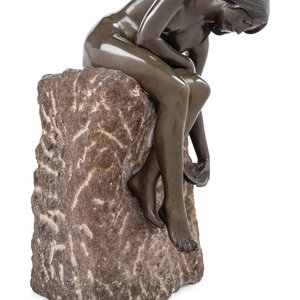 Appraisal: A Continental Patinated Bronze of a Seated Nude th Century