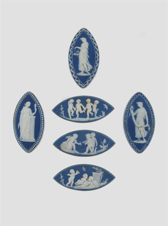 Appraisal: Six Wedgwood Jasperware cameo plaques