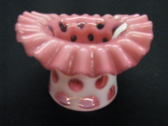 Appraisal: Fenton Cranberry Opalescent Art Glass Vase tophat form