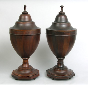 Appraisal: A Similar Pair of George III Style Cutlery Urns or