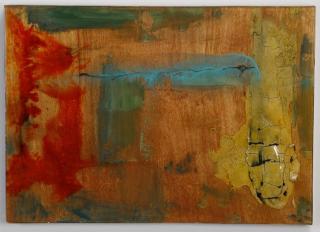 Appraisal: Patrick Hanson signed mixed media on panel Contemporary mixed media