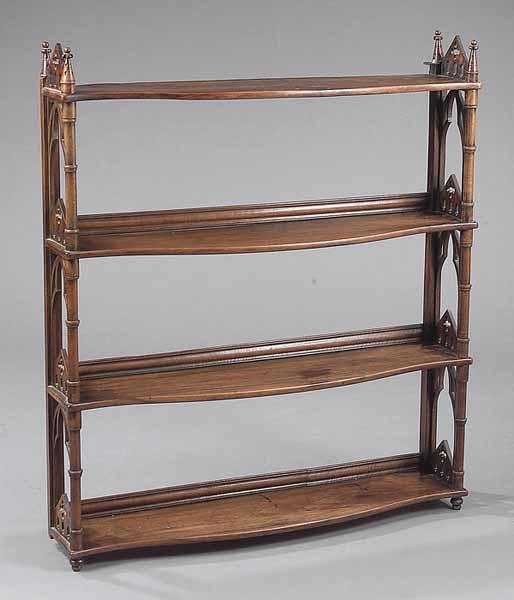 Appraisal: A Rare Antique Gothic Revival Carved Hanging Shelf c probably