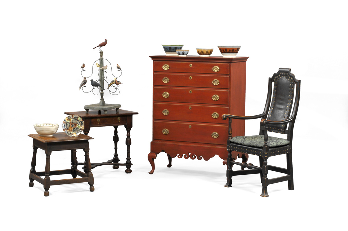 Appraisal: WILLIAM AND MARY STYLE WALNUT DRESSING TABLE WITH TRUMPET TURNED