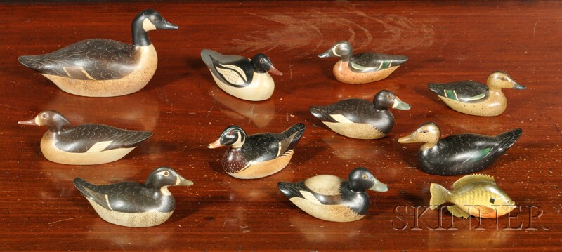 Appraisal: Ten Louis Scheyd Carved and Painted Bird Figures and a