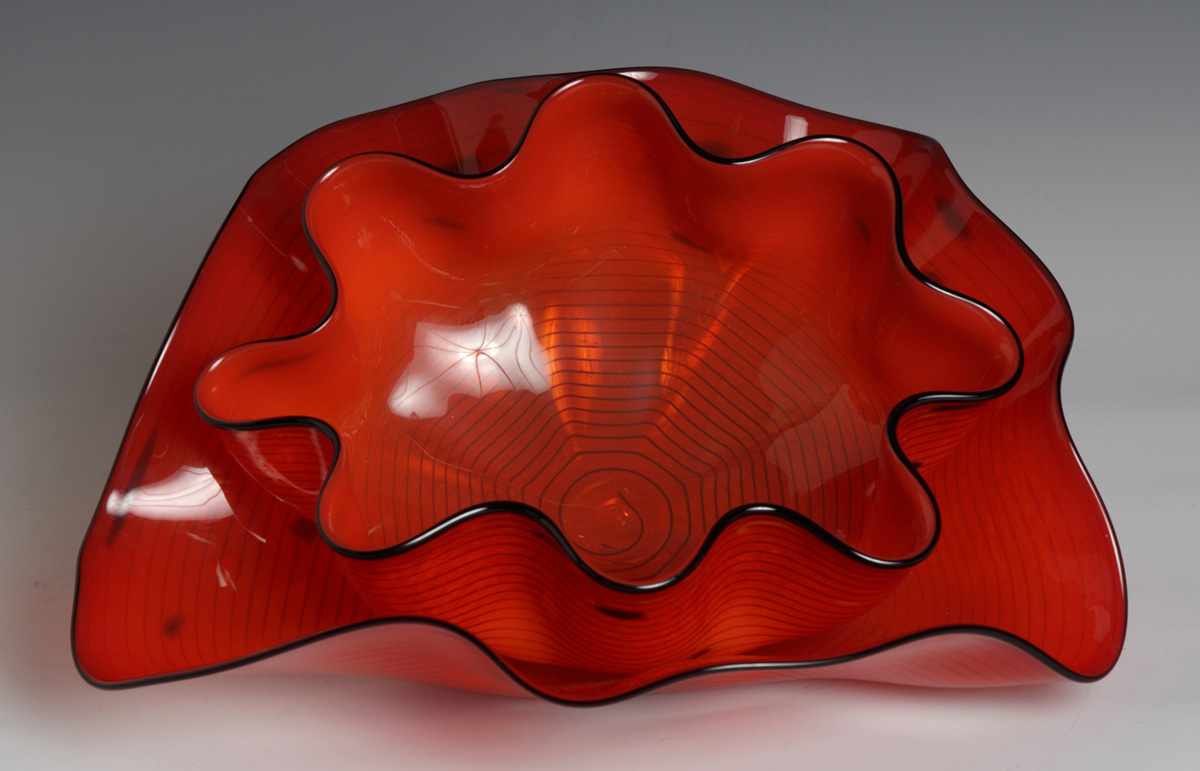 Appraisal: Dale Chihuhly Pc Blown Glass Shell Form Sgn PP Threaded