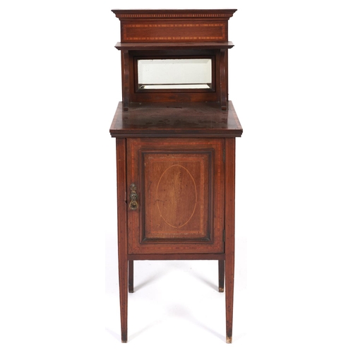 Appraisal: An Edwardian mahogany crossbanded and line inlaid pot cupboard with