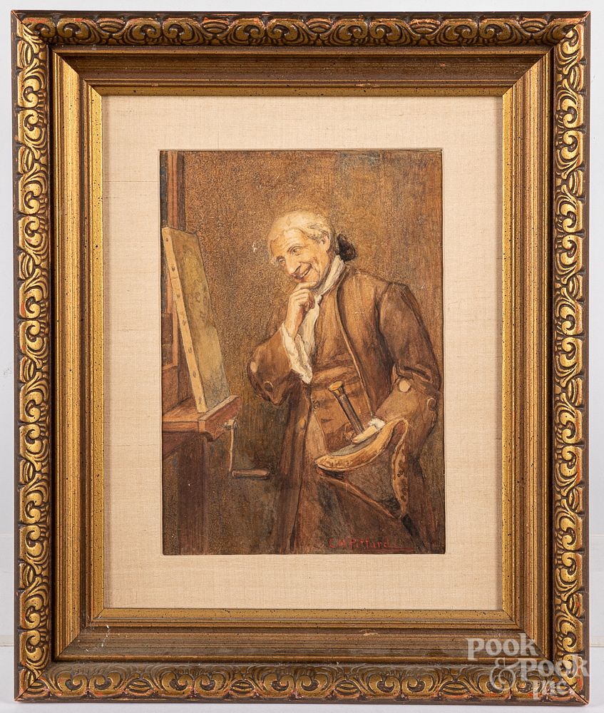 Appraisal: Charles Pittard watercolor portrait of a gentlema Charles Pittard British