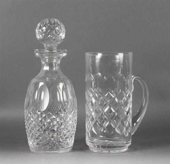 Appraisal: Waterford crystal decanter and similar tankard th century decanter -