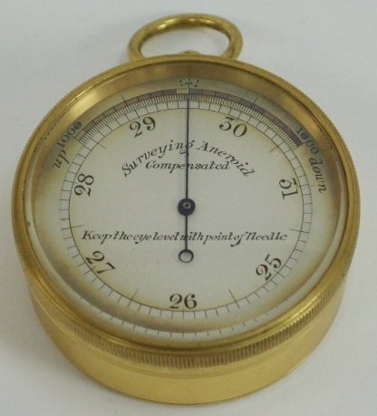 Appraisal: A pocket surveying aneroid compensated barometer in a brass case