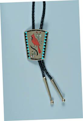 Appraisal: Edaakie Zuni kt gold bolo tie shield shaped kt gold