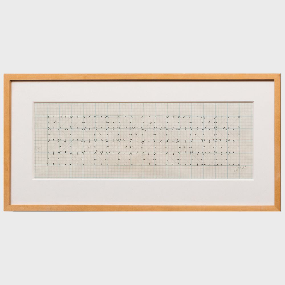 Appraisal: Larry Poons b Untitled Pencil on graph paper signed with