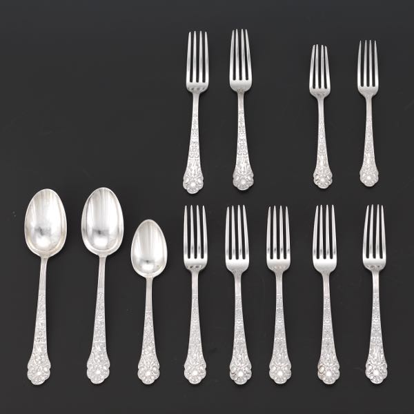 Appraisal: GORHAM STERLING SILVER FLATWARE MEDICI PATTERN Total twelve pieces including