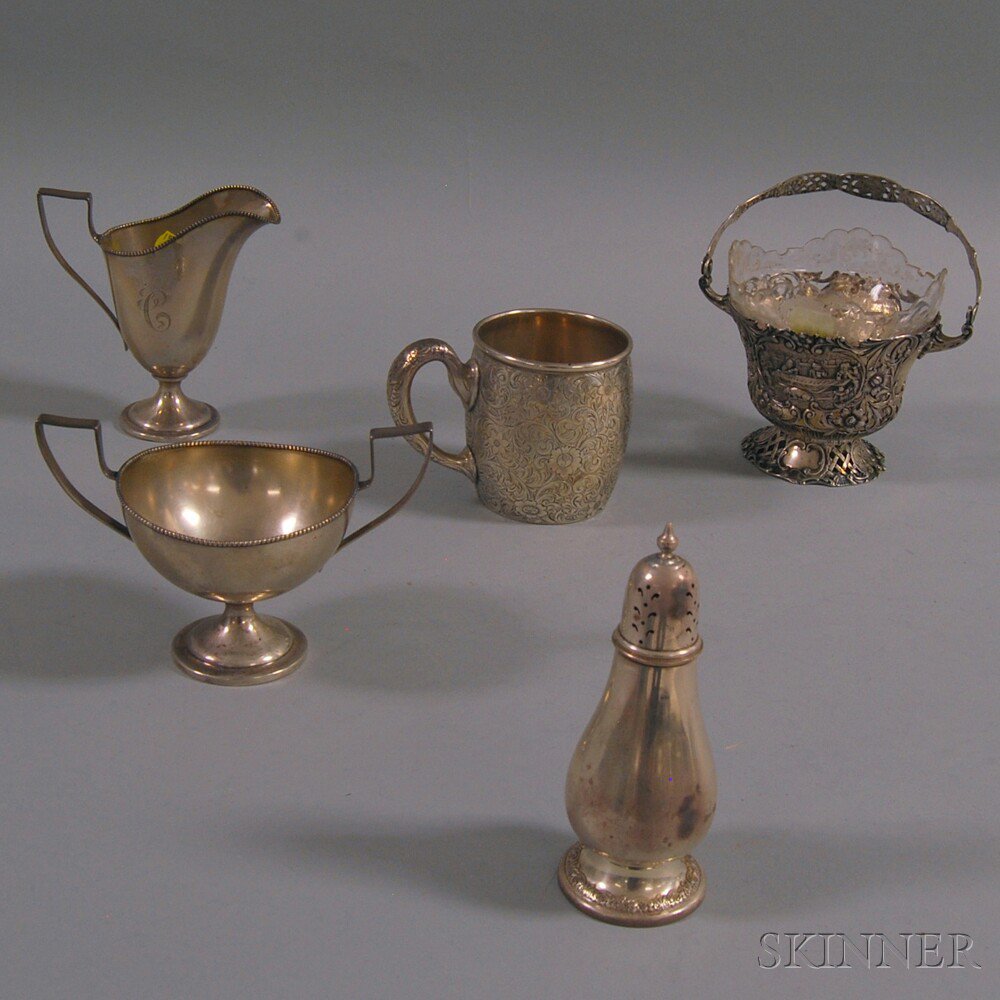 Appraisal: Five Pieces of Small Sterling Silver Tableware a Shreve Co