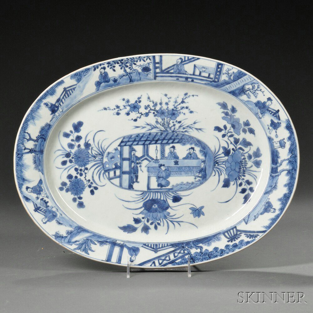 Appraisal: Blue and White Export Porcelain Platter China th th century