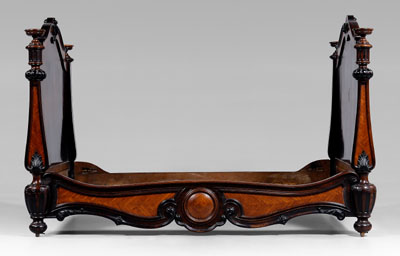 Appraisal: French Victorian rosewood carved and ebonized daybed rosewood and banded