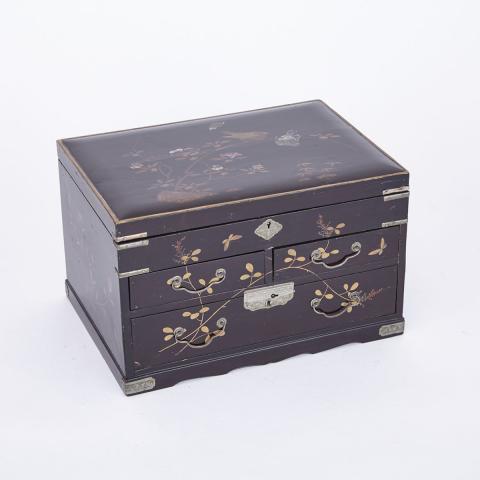 Appraisal: Chinese Lacquered Jewellery Chest mid th century height cm width