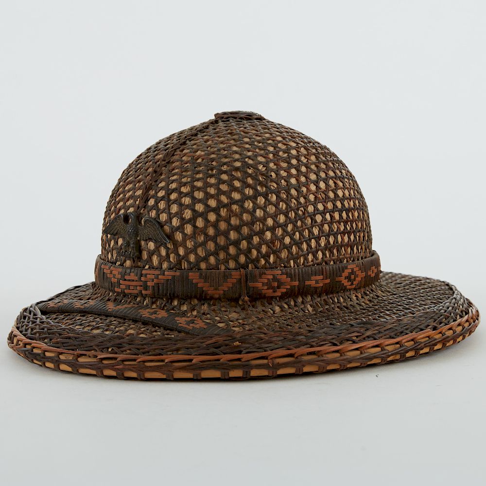 Appraisal: WWII Rattan Sun Helmet or Pith Helmet WWII USMC Rattan