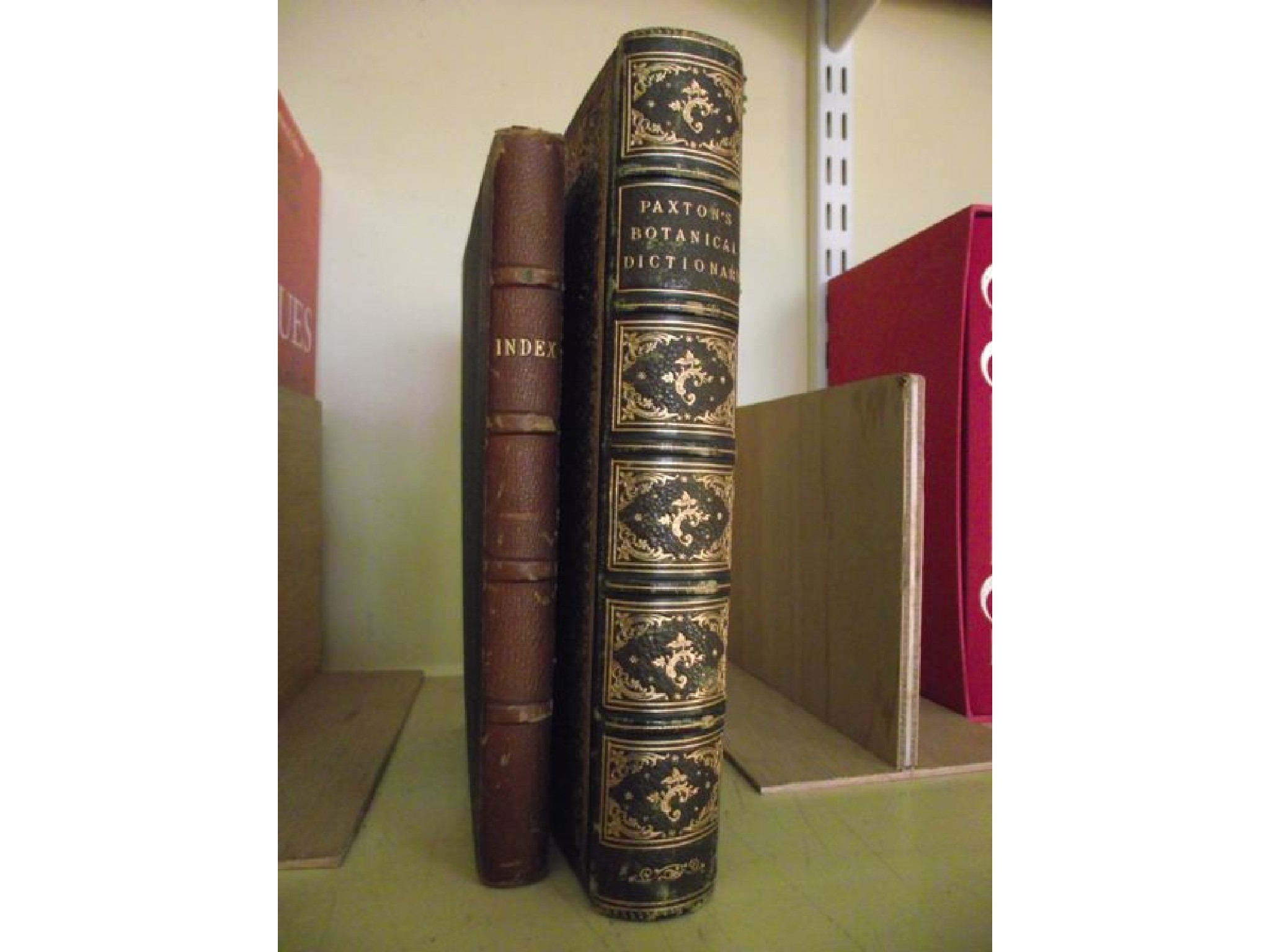 Appraisal: Paxton's Botanical Dictionary leather bound and a hand written index