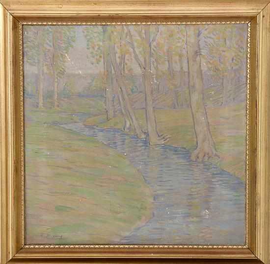 Appraisal: Frances Wiley Faig Ohio - RIVERBEND LANDSCAPE oil on canvas