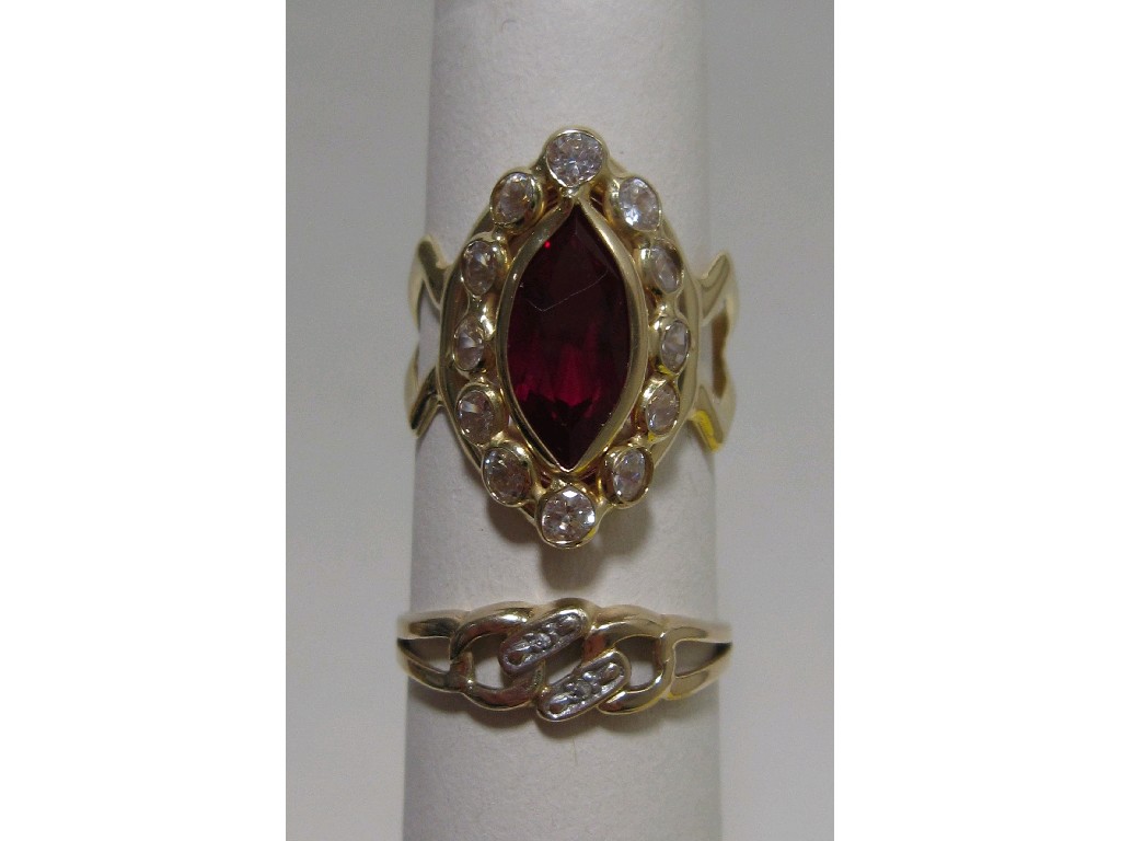 Appraisal: Lot comprising ct gold diamond set dress ring and a