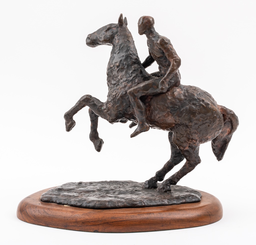 Appraisal: NATHAN CABOT HALE EQUESTRIAN STUDY BRONZE Nathan Cabot Hale American