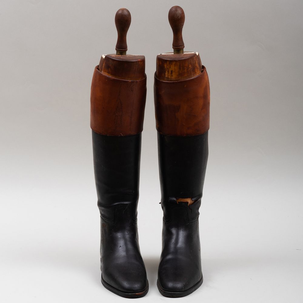 Appraisal: Pair of Custom Peal Co Leather Riding Boots and Pair