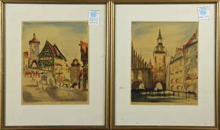 Appraisal: Prints European Town Scenes lot of European Town Scenes hand