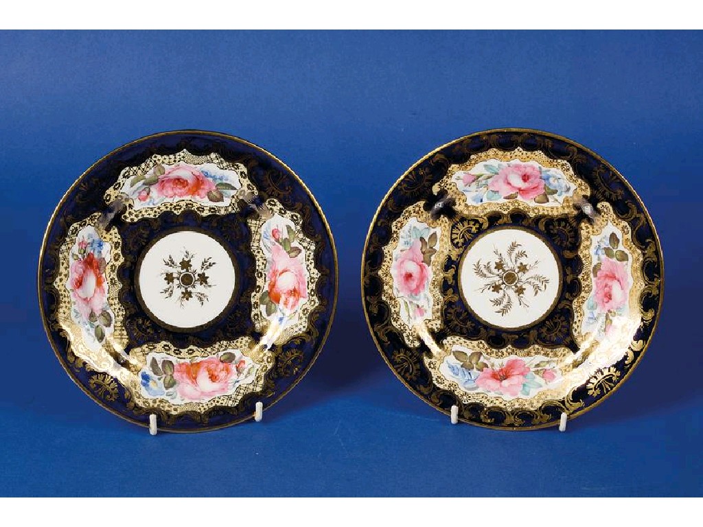 Appraisal: A PAIR OF COALPORT DESSERT PLATES circa the royal blue