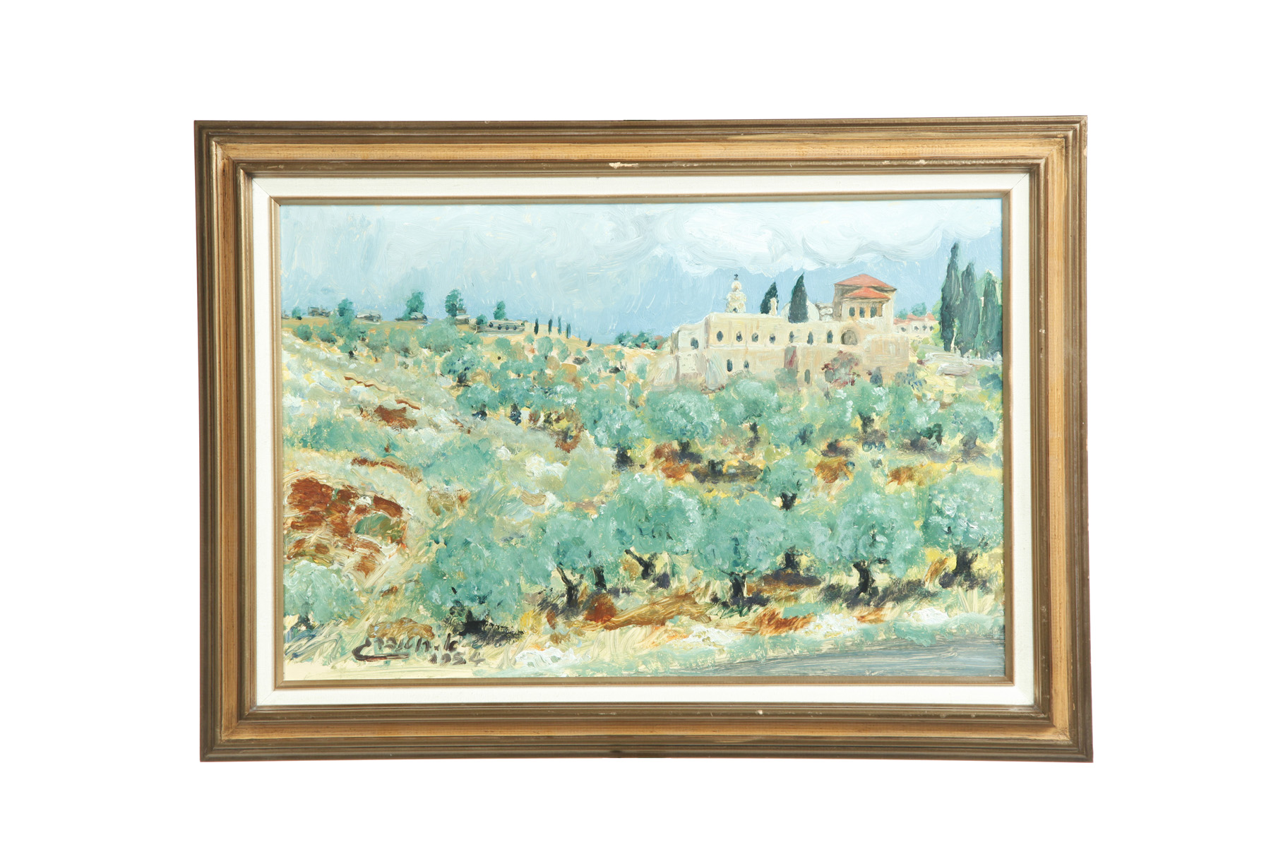 Appraisal: LANDSCAPE ISRAELI SCHOOL MID TH CENTURY Oil on masonite illegible