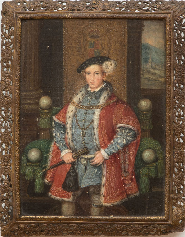 Appraisal: EUROPEAN SCHOOL KING EDWARD THE SIXTH Oil on panel unsigned