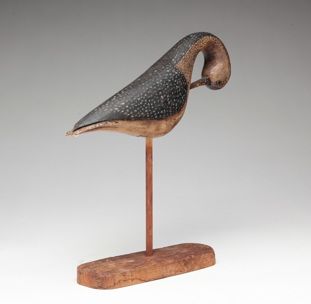 Appraisal: MARK MCNAIR SHOREBIRD CARVING Virginia b impressed M z Preening