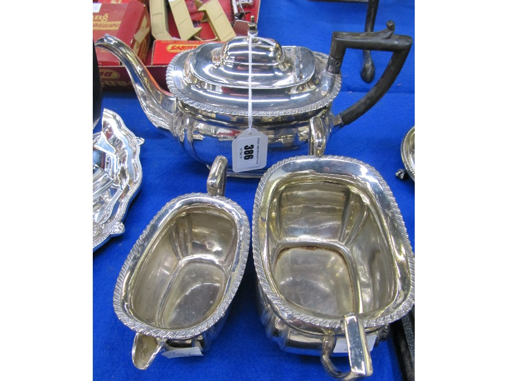 Appraisal: Three piece EP tea service