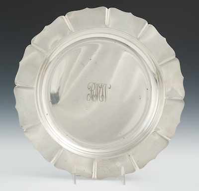 Appraisal: A Large Sterling Silver Centerpiece Dublin Pattern The circular flared