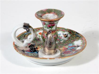 Appraisal: Chinese Export rose medallion porcelain and silver plate mounted chamber