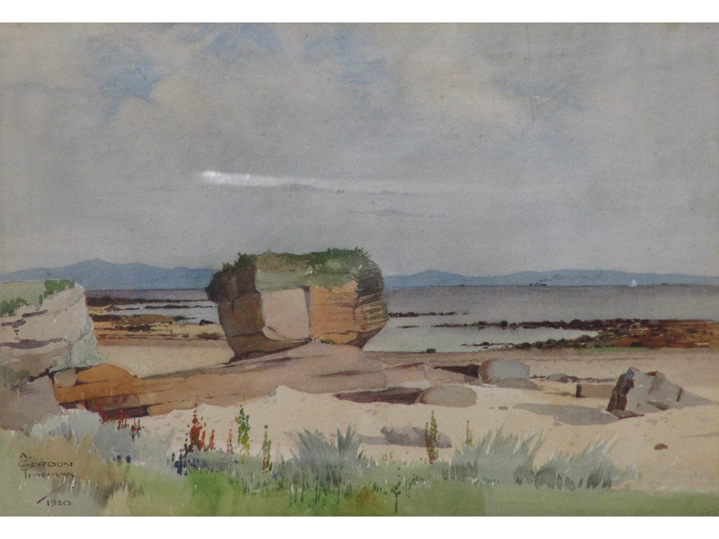 Appraisal: A GORDON THOMAS Watercolour coastal landscape signed and dated