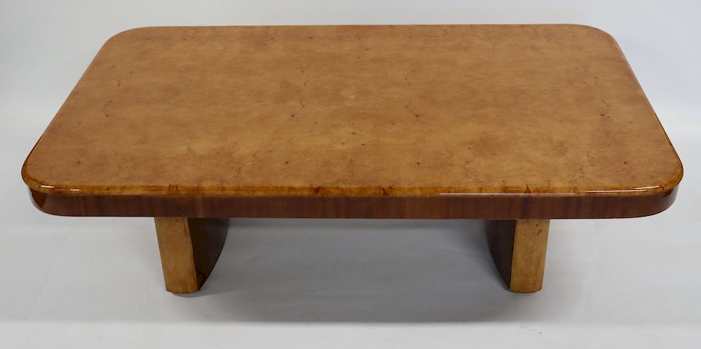 Appraisal: MIDCENTURY Walnut Pedestal Coffee Table From a Kings Point L