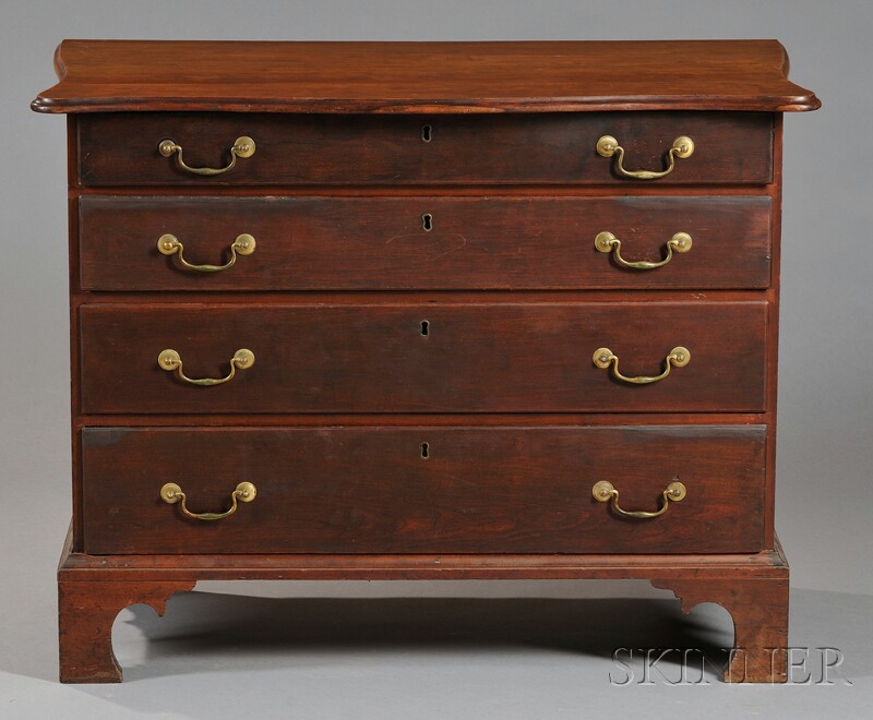 Appraisal: Chippendale Cherry Chest of Drawers probably Connecticut late th century