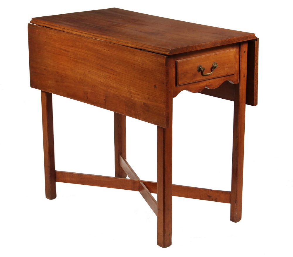 Appraisal: PEMBROKE TABLE Period Country Chippendale Table in cherry peg construction