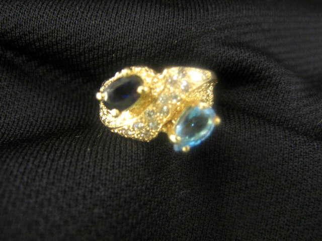 Appraisal: Sapphire Blue Topaz Diamond Ring a stunning combination of gems