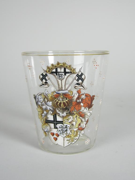 Appraisal: An Armorial glass Beaker enamelled with large coat of arms