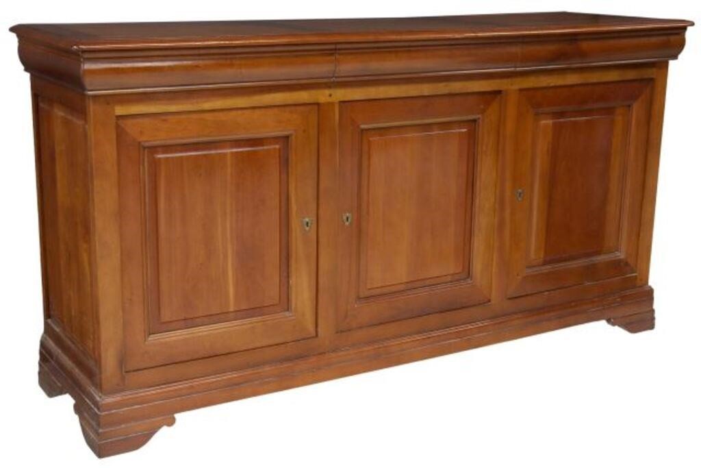 Appraisal: French Louis Philippe style fruitwood sideboard th c three ogee