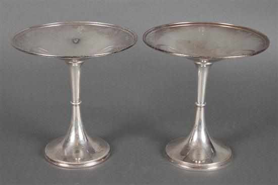 Appraisal: Pair of American Art Deco style sterling silver compotes Stieff