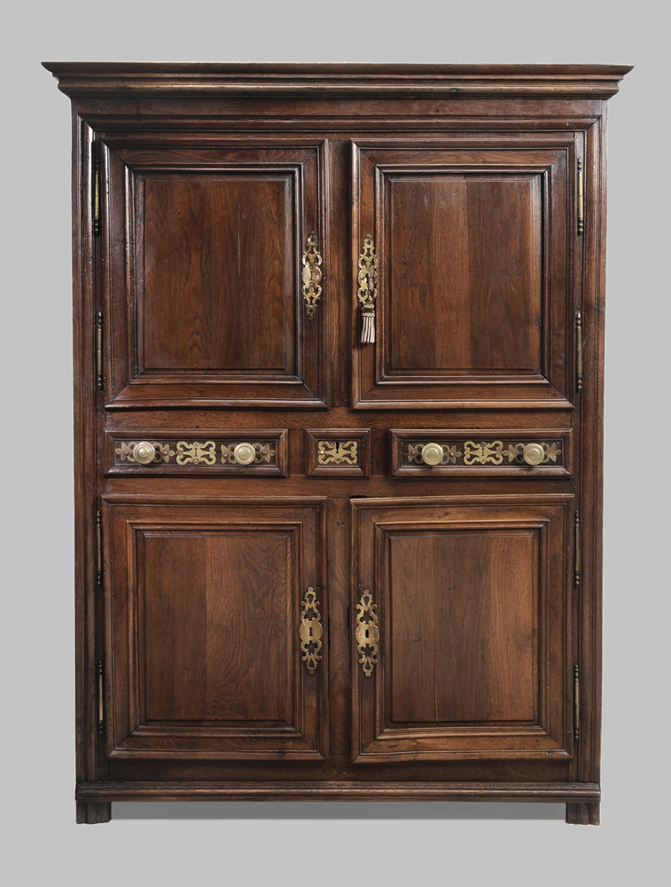 Appraisal: Provincial Baroque Panel-Door Cupboard probably French th th century pinned