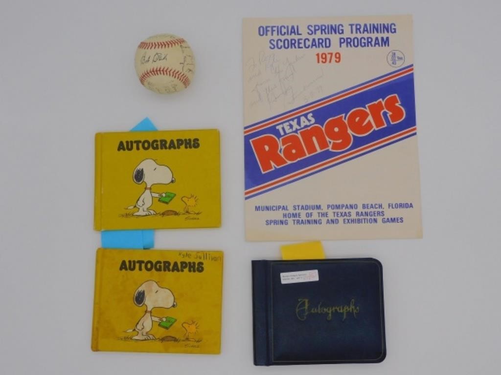 Appraisal: autograph books a Cleveland Indians signed baseball and a scorecard