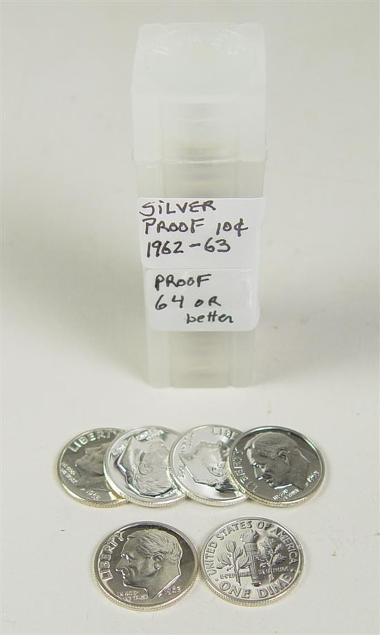 Appraisal: Roll Coins of Silver Proof Roosevelt Dimes - two coins