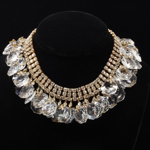 Appraisal: deLillo vintage designer runway couture collar necklace with clear rhinestones